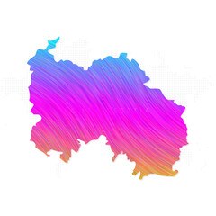 South Ossetia map in colorful halftone gradients. Future geometric patterns of lines abstract on white background. Vector illustration EPS10