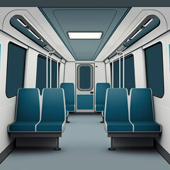 Fototapeta premium ai generated Illustration empty metro train interior