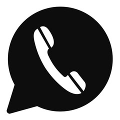 Telephone on Bubblechat icon illustration