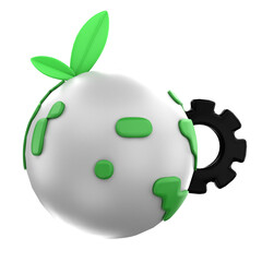 3d green planet earth