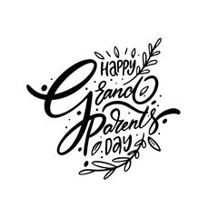 Holiday text Happy grandparents day. Black color modern calligraphy lettering phrase