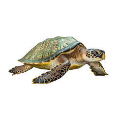 Obraz premium Sea turtle swimming on transparent background Generative AI