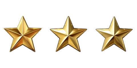 Obraz premium Set of Gold Star on transparent background Generative AI