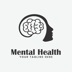 mental health logo vector illustration design