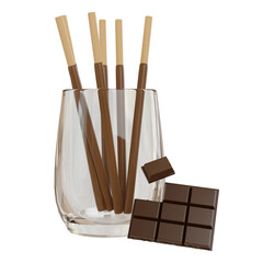 3D rendering sweet pocky chocolate