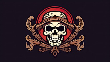  a classic pirate skull and crossbones, symbolizing rebellion, danger, and the free spirit of the high seas. This striking design captures the essence of adventure and power. Generative AI