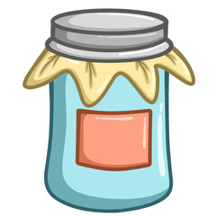 cartoon of jar isolated on white