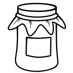 jar of jam line of jar isolated on white