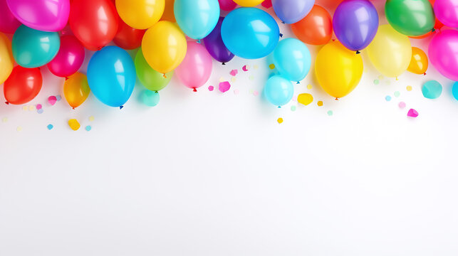 Colorful baloon on white background with copy space.