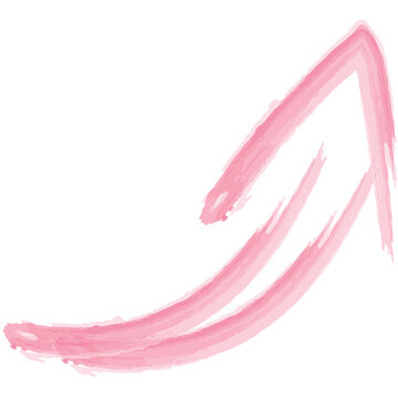 Digital png illustration of pink brush stroke upward arrow on transparent background