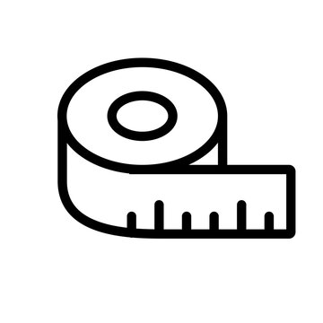 recommend clip art: Measure line icon vector, measuring tape icon vector flat outline style isolated on white background.