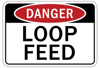Multiple power source electrical warning sign and labels loop feed