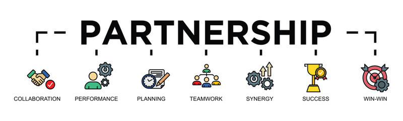 partnership outline color banner