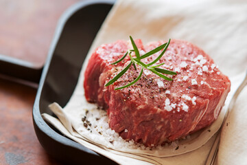 raw meat for steak