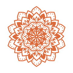 Simple mandala inspired by flower with orange color that can be use for social media, wallpaper, e.t.c.
