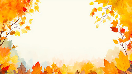 Naklejka na ściany i meble Watercolor style fall harvest card design