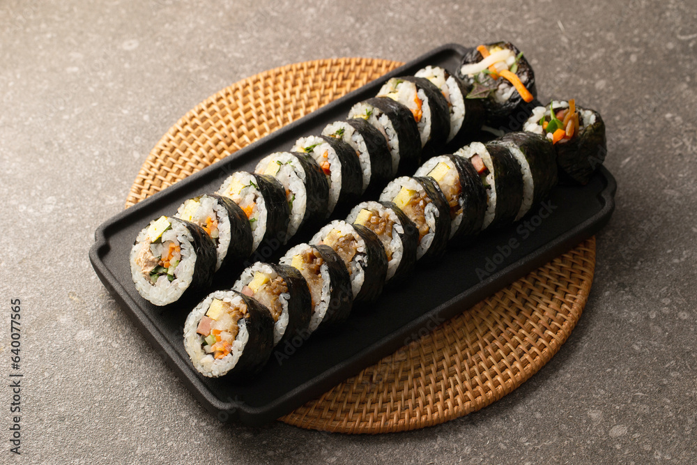 Wall mural Gimbap, Korean rice roll dish  