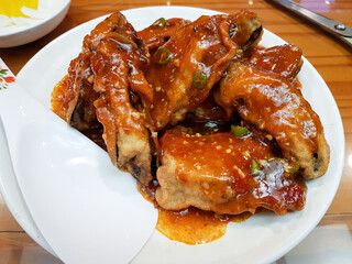 Fried eggplant with sauce