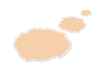 Vector scraps in the form of ovals, dialogue, replicas. Torn pieces of paper on a white background.