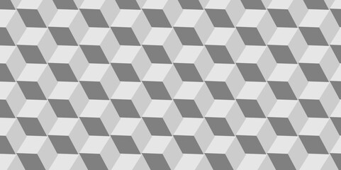 Seamless geometric pattern abstract background. abstract cubes geometric white and gray color hexagon technology background. digital cube honeycomb Front view of white texture for background.