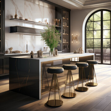 minotti white contemporary tiny kitchen leather 
