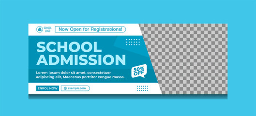 School admission banner template design
