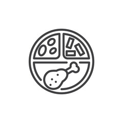 Lunch plate line icon