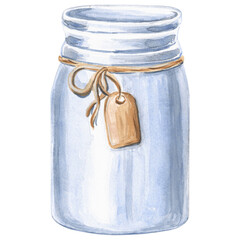Watercolor illustration of blue bottle. Hand drawn watercolor illustration PNG for design, fabrics, wrapping paper, 
wallpaper, covers, greeting cards, prints on clothing, textiles, embroidery.
