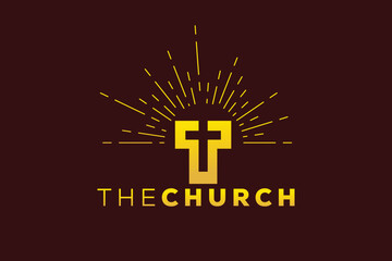 Trendy and Professional letter T church sign Christian and peaceful vector logo design
