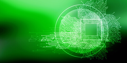 2d illustration Abstract futuristic electronic circuit technology background
