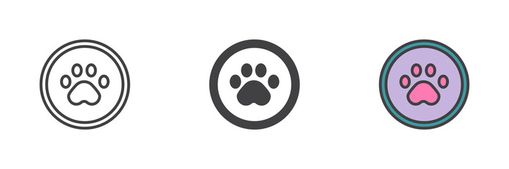 Paw print different style icon set © alekseyvanin