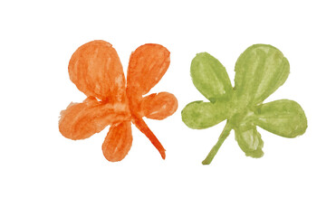 watercolor simple flower art on transparent background
