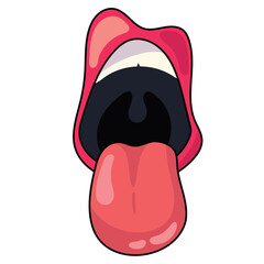 mouth pop art and tongue icon