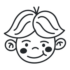 face boy doodle icon
