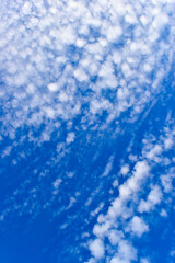 Fototapeta na wymiar beautiful blue sky and white fluffy group of clouds in the morning, natural background