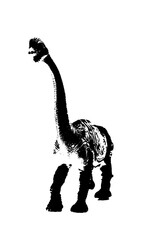 black dinosaur silhouette isolated on white background, model of dinosaurs toys © sutichak