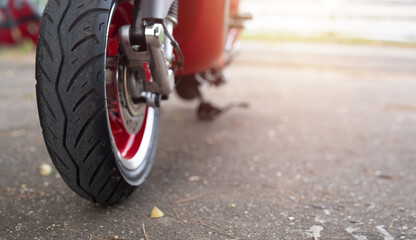 Color shot of a motorcycle tire