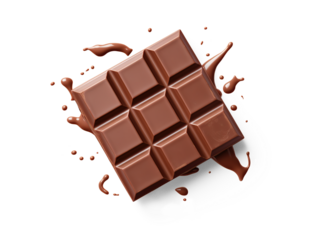 Chocolate bar pieces . hand cut
 on transparent 