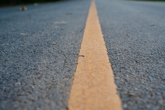 close-up horizontal view of new road