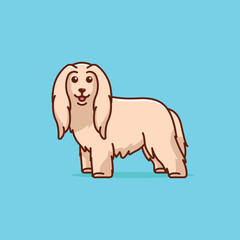 Cute afghan hound simple cartoon vector illustration dog breeds nature concept icon isolated