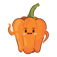 kawaii pepper vegetable cartoon icon