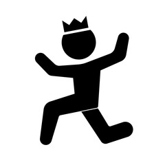 Winner icon. Person wearing crown icon. Vector.