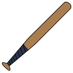 Baseball bat flat 2D with anti-slip tape grip