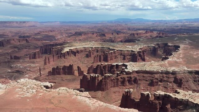 August 2023 - 4K Aerial of the Needles in Canyonlands National Park, Utah, USA