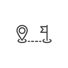 Route destination line icon