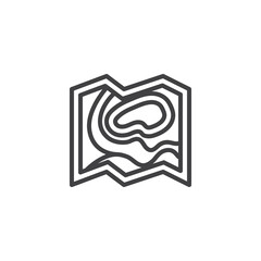 Folded map line icon