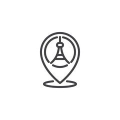 Landmark location pointer line icon