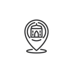 Landmark location pointer line icon