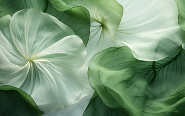 abstract soft fabric green lotus leaves background