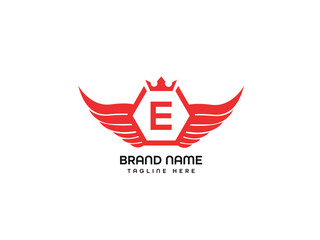 e modern letter logo design